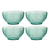 Détails des 4 bols en plastique aqua bleu de la boîte J-Line