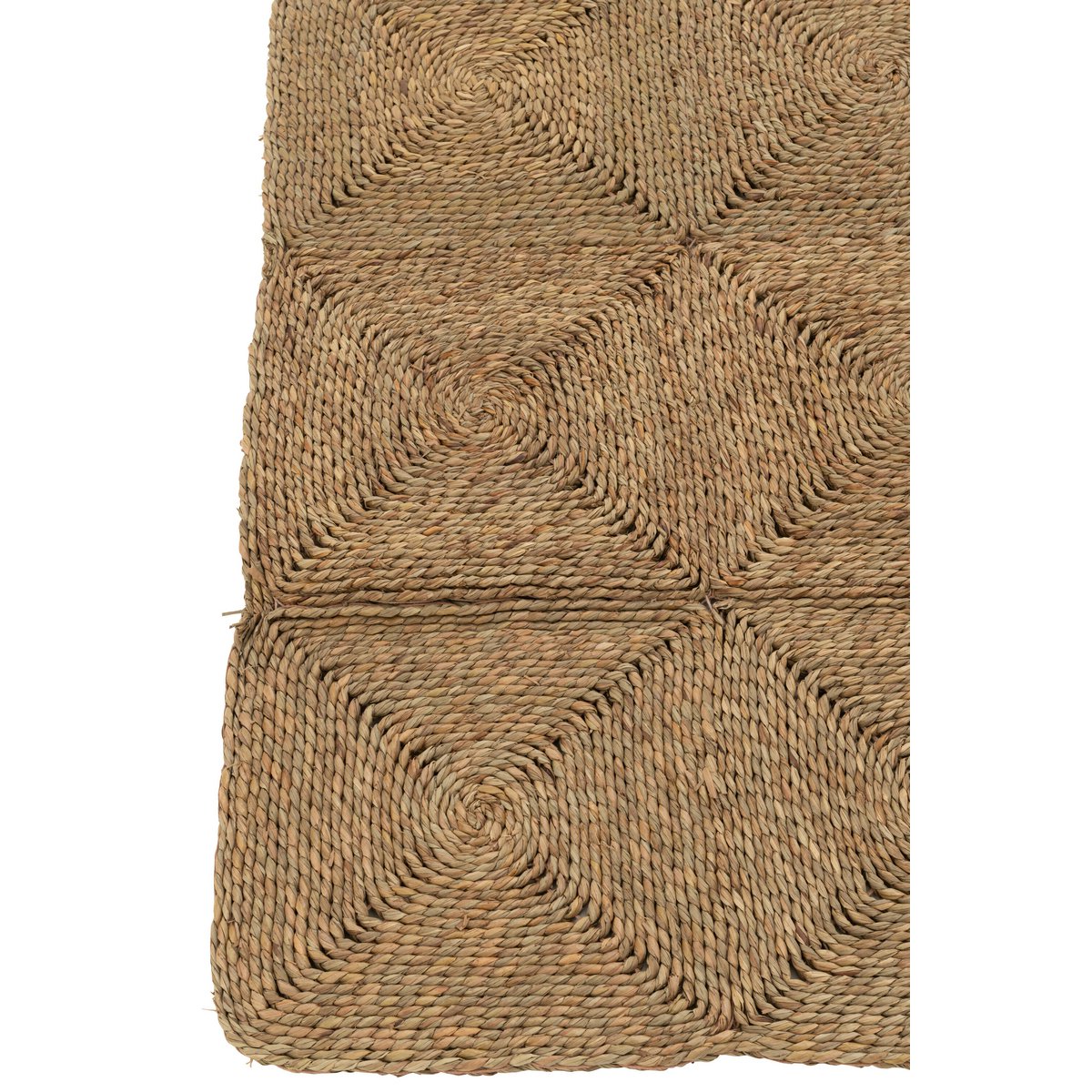 Tapis J-Line Squares Corde Tissée en polyester naturel, vue d'ensemble