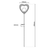 2 Set LED Lampe solaire "Heart" avec brochette de terre pour le jardin et la terrasse en métal en noir, et or, avec des LED fermement intégrées, 59 cm de haut
