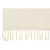 Détail des franges du plaid J-Line en coton écru