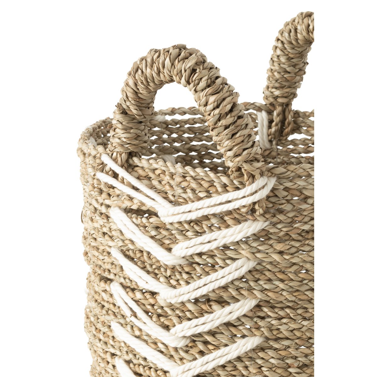Panier Chevron naturel, idéal pour le rangement dans un salon