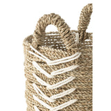 Panier Chevron naturel, idéal pour le rangement dans un salon