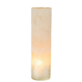 Vase J-Cylindre en verre beige, détail du design