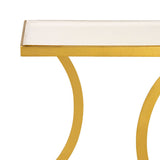 Table d'appoint blanc décoratif angulaire 40 h 45 cm table de lampe de la lampe canapée de la table en métal or