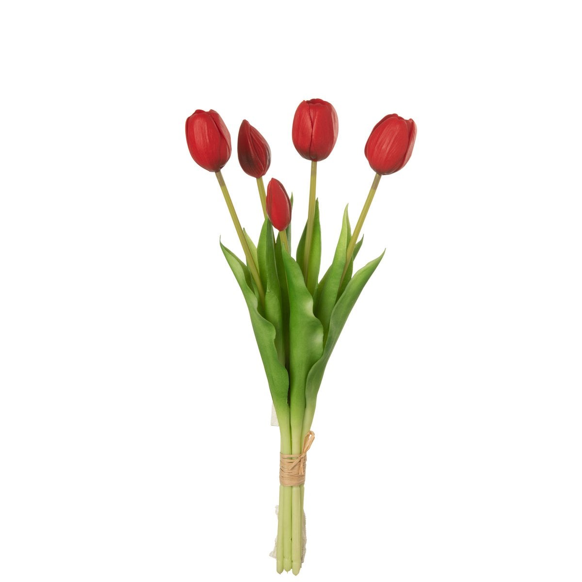 Bouquet de tulipes rouges J-Line, cinq pièces avec finition réaliste