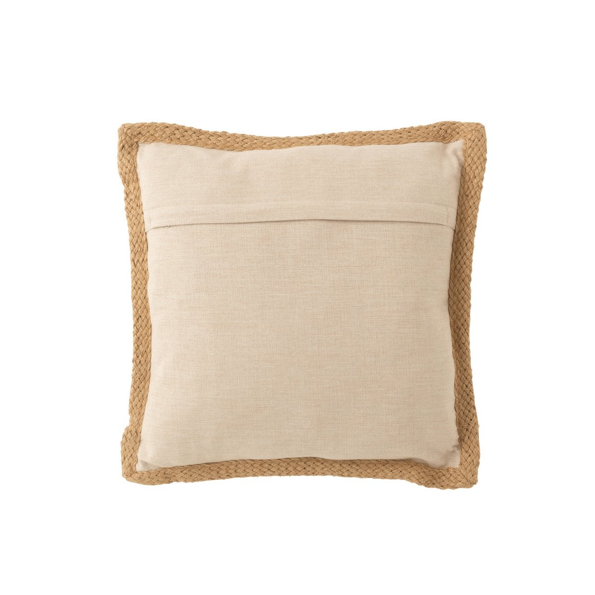 Coussin J-Line Feuille en polyester beige sur canapé élégant
