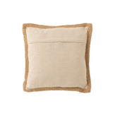 Coussin J-Line Feuille en polyester beige sur canapé élégant