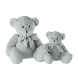 Peluche ours J-Line en polyester gris avec nœud élégant