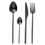 Couverts J-Line en acier noir brillant - vue d'ensemble