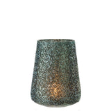 Lanterne J-Line Glitter en verre vert foncé, vue latérale