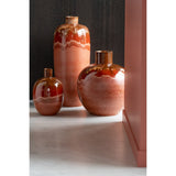 Vase ovale J-Line, détail de la texture céramique rouge