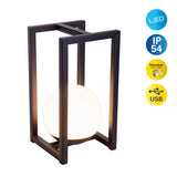 LED Decol Light Potaton pour balcon et terrasse, lampe de table de décoration en métal et en plastique en noir, les LED fermement construites, 30 x 16 x16 cm