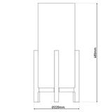 Lampe ackitique "Madita" 48 cm de haut, en blanc / nature, avec LED intégrée, dimmable avec capteur tactile