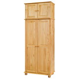 Détail de la surface laquée de la fixation d'armoire en bois de pin