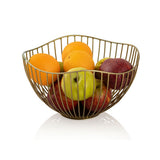 Panier de fruits Métal Ø 25 h 14 cm Panier à pain Ensemble 2 morceaux Bol de fruits Metal Noir ou or Round Wave