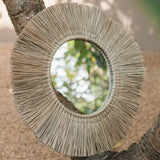 Miroir mural rond en jonc de mer de 60 cm de diamètre RIMBA