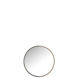 Miroir rond J-Line en métal et bois noir, design moderne
