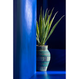 Agave Blanc Cassé Vert Artificiel - mise en scène dans un salon