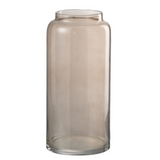 Vase en verre ambré J-Line de 40 cm, vue de face avec détails de finition