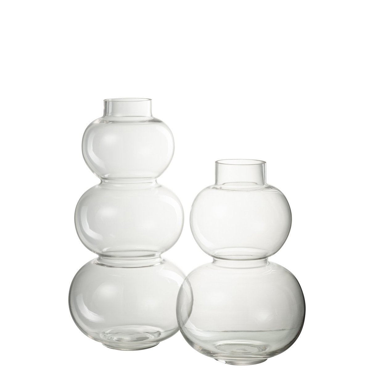 Vase Bol J-Line en verre transparent, vue de face