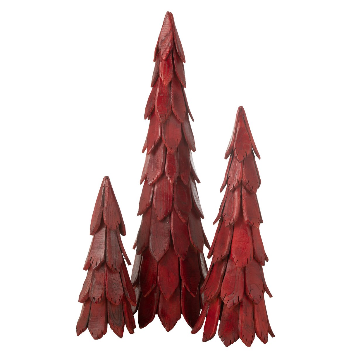 Détail du sapin de Noël en bois rouge J-Line