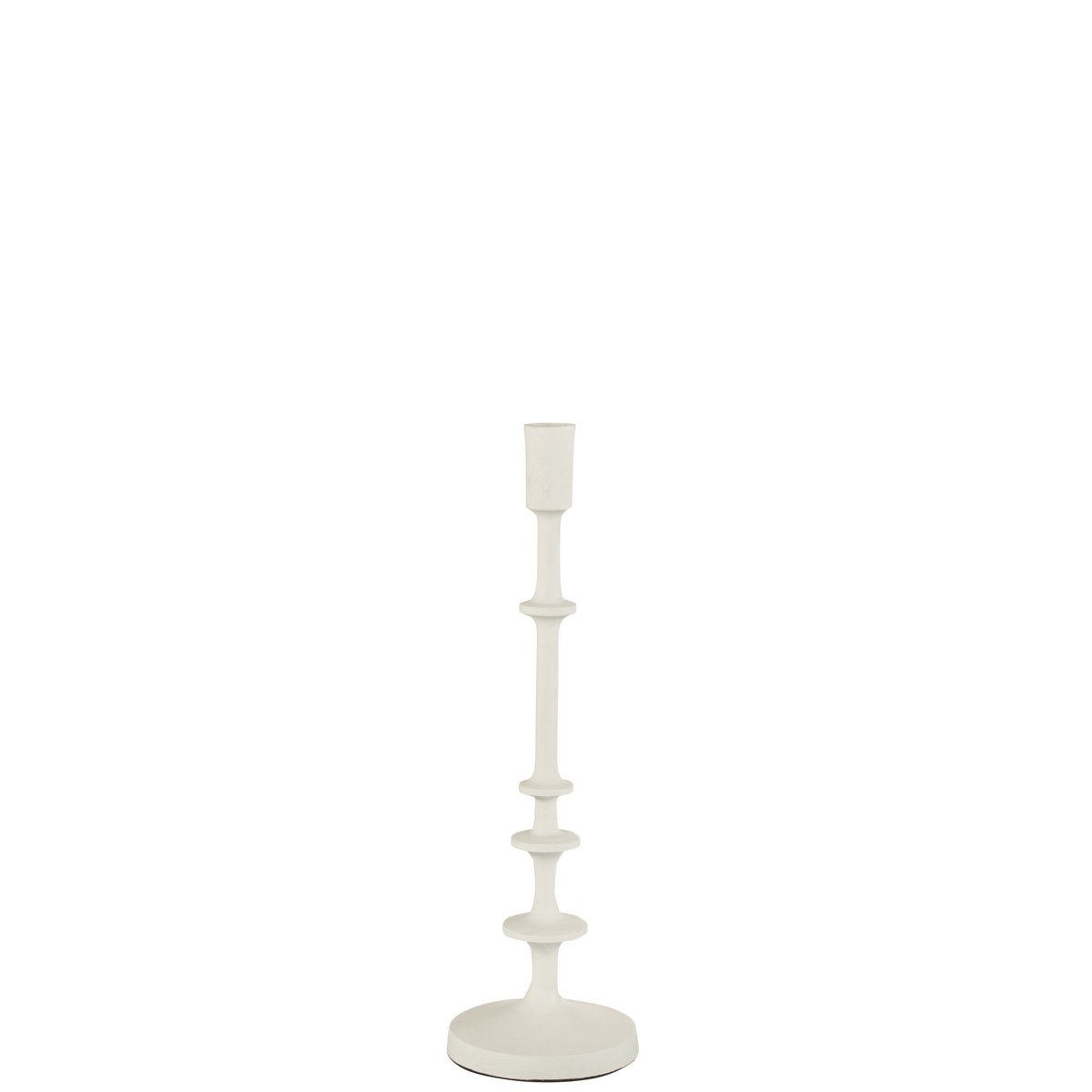 Bougeoir J-Line Izy en aluminium blanc, vue latérale