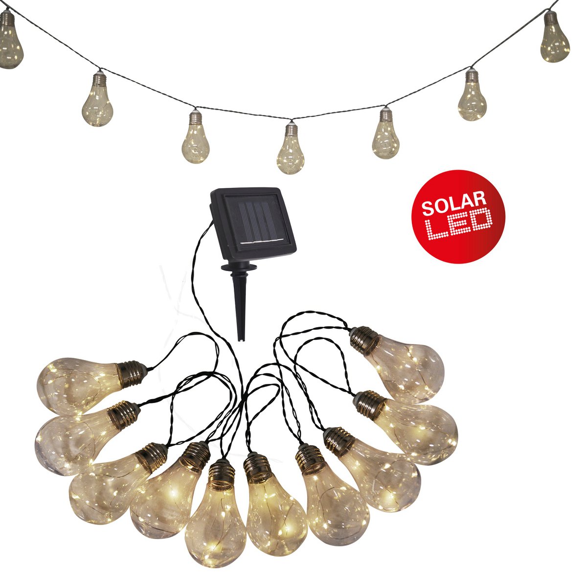 Chaîne lumineuse LED sur une pergola