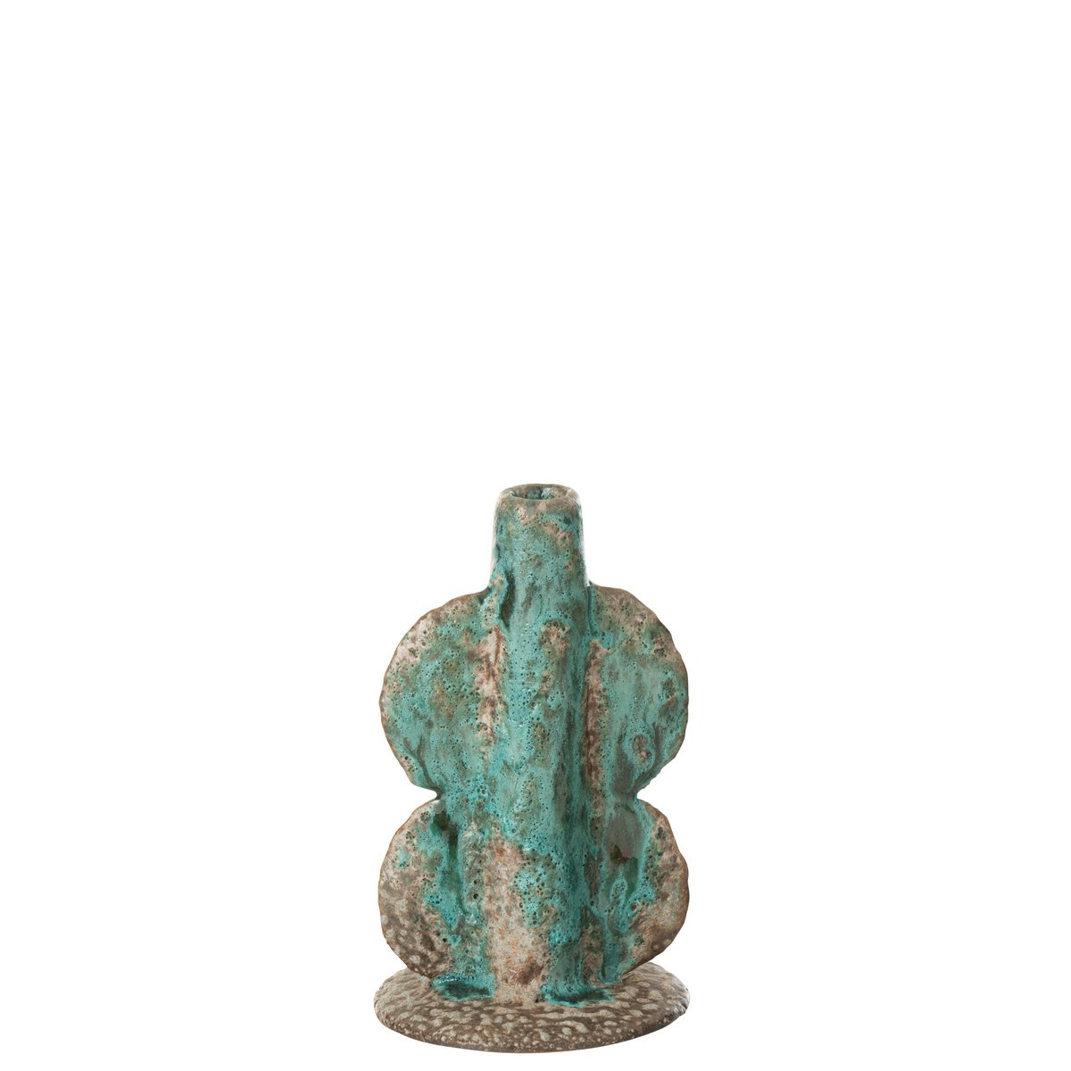 Vase Naga Narrest J-Line en céramique azur et brun, vue avant