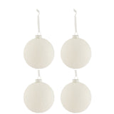 Boîte de 4 boules de Noël en verre blanc J-Line, vue d'ensemble