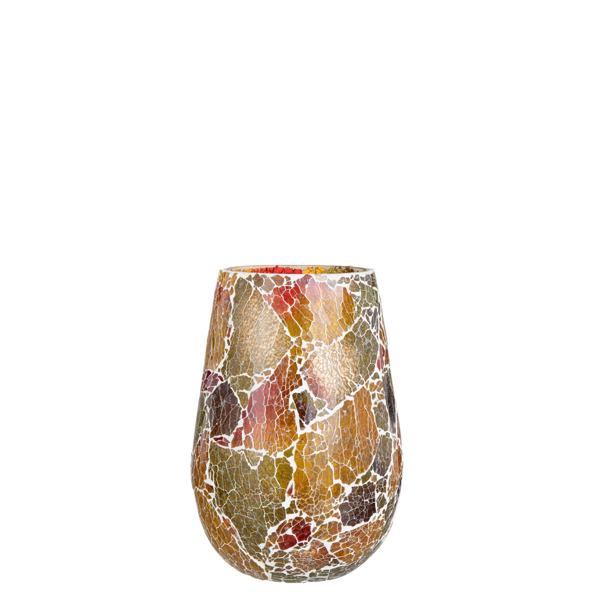 Bougeoir J-Line Liline Candlerse Sunset en verre orange, vue de face