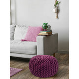 Pouf Ø 55 h 37 h 37 tabouret de tricot siège de planche de sol de pouf durable