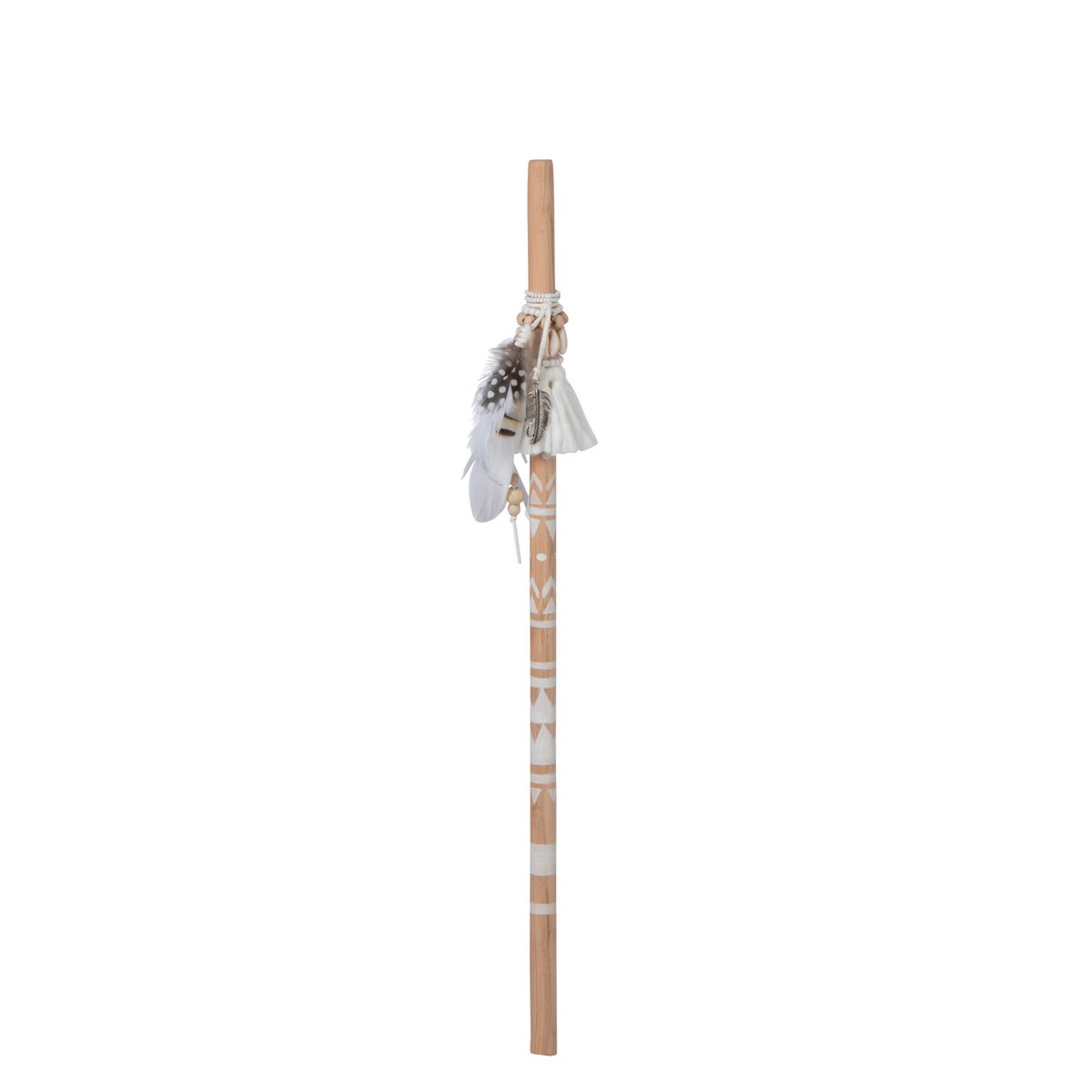 Bâton de décoration J-Line Boho Beach en bois naturel, style bohème