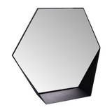 Miroir mural Gorillz Hive avec étagère - Miroir hexagonal - 60 x 52 cm - Noir industriel