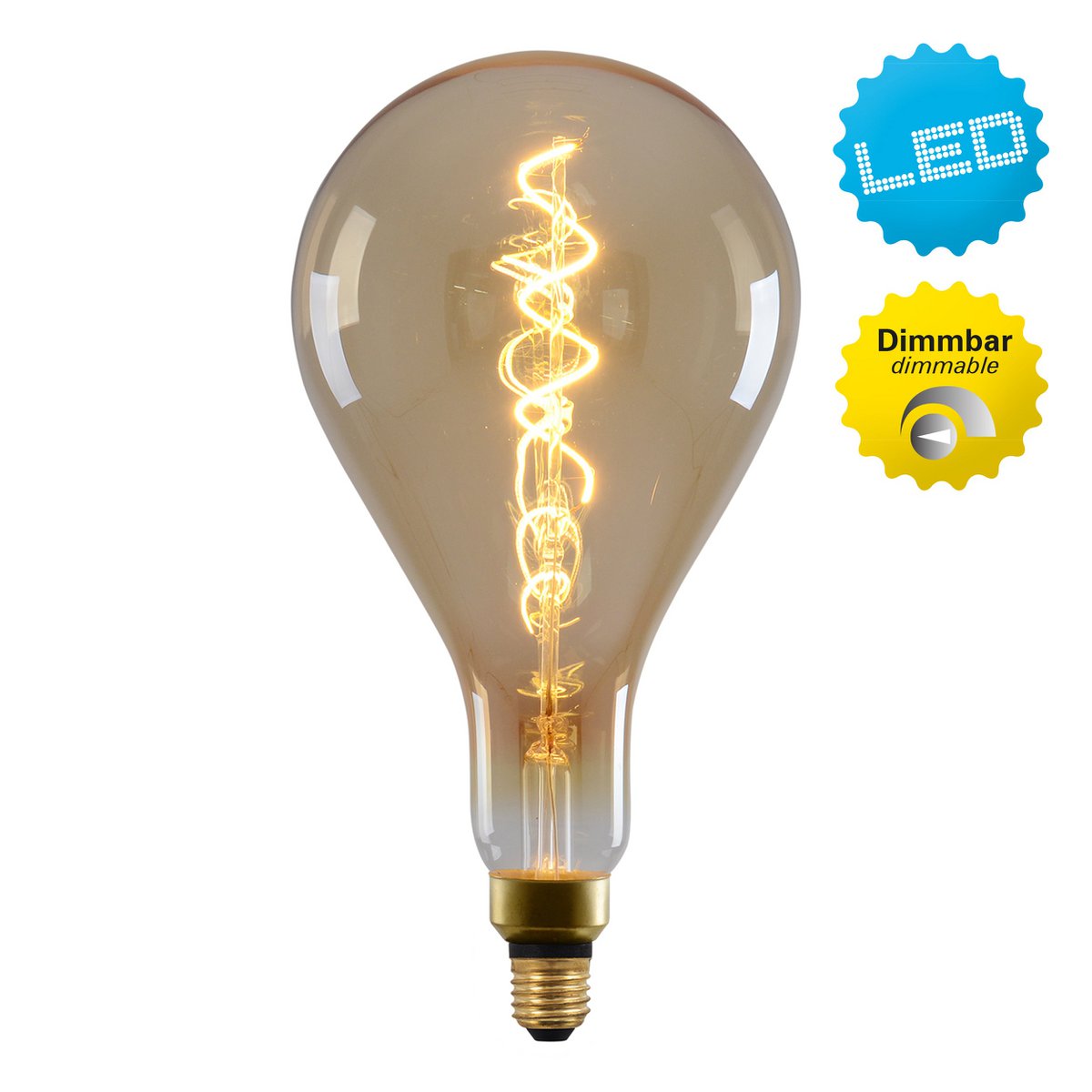 Lampe à LED "Dilly Max", 5 watts, ampoule en métal et verre, blanc chaud, socket e27 LED, lampe LED décorative environ.