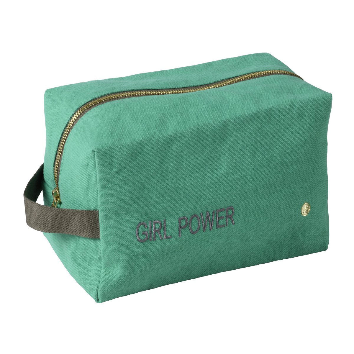 Trousse cube Girl Power Détox en coton bio avec broderie chic