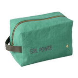 Trousse cube Girl Power Détox en coton bio avec broderie chic