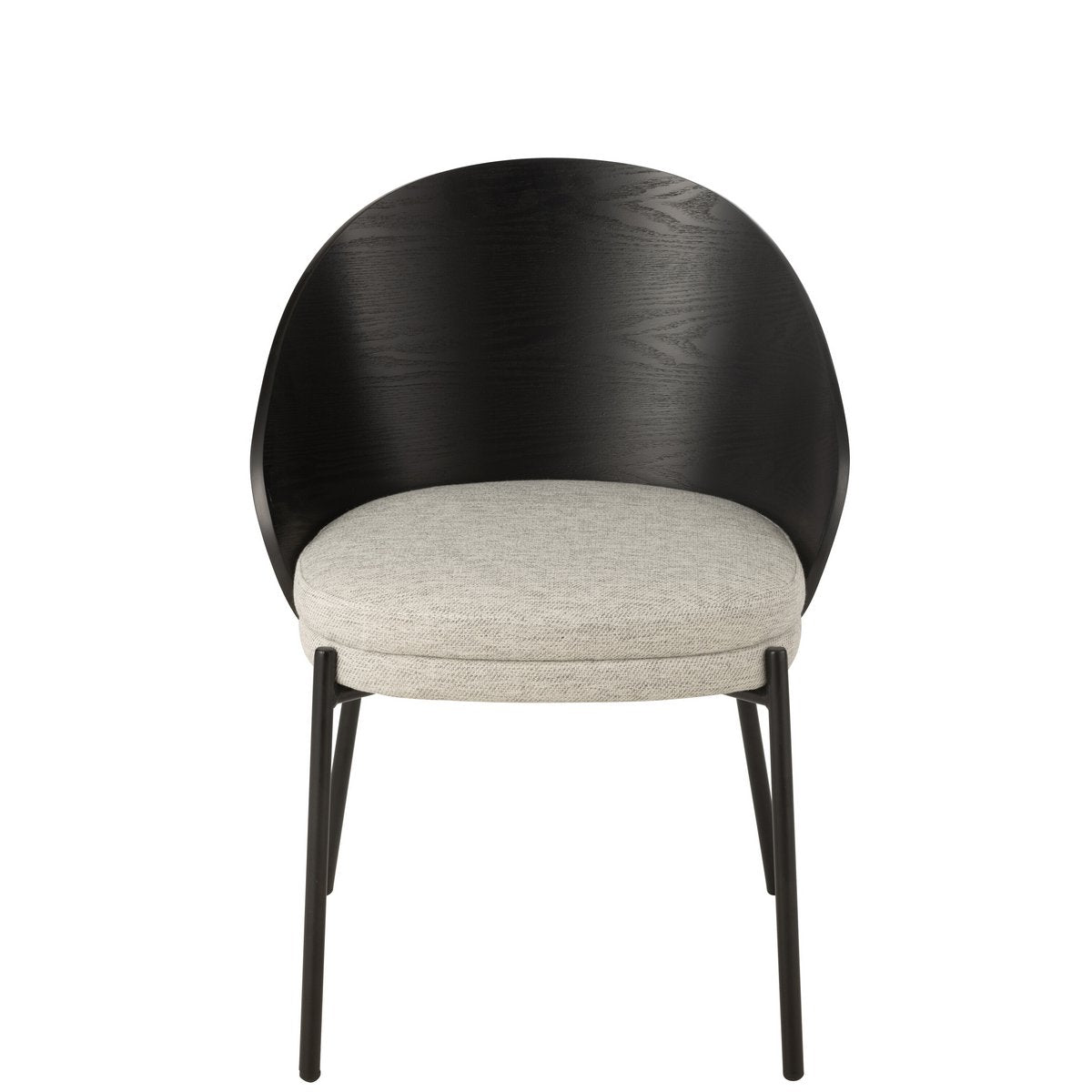 Chaise J-Line Lone en noir et gris, vue de face
