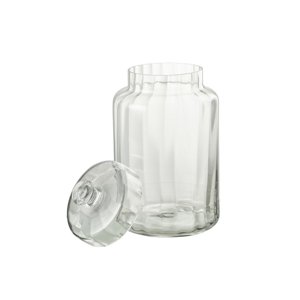 Bocal de rangement Elia en verre transparent grand format avec couvercle