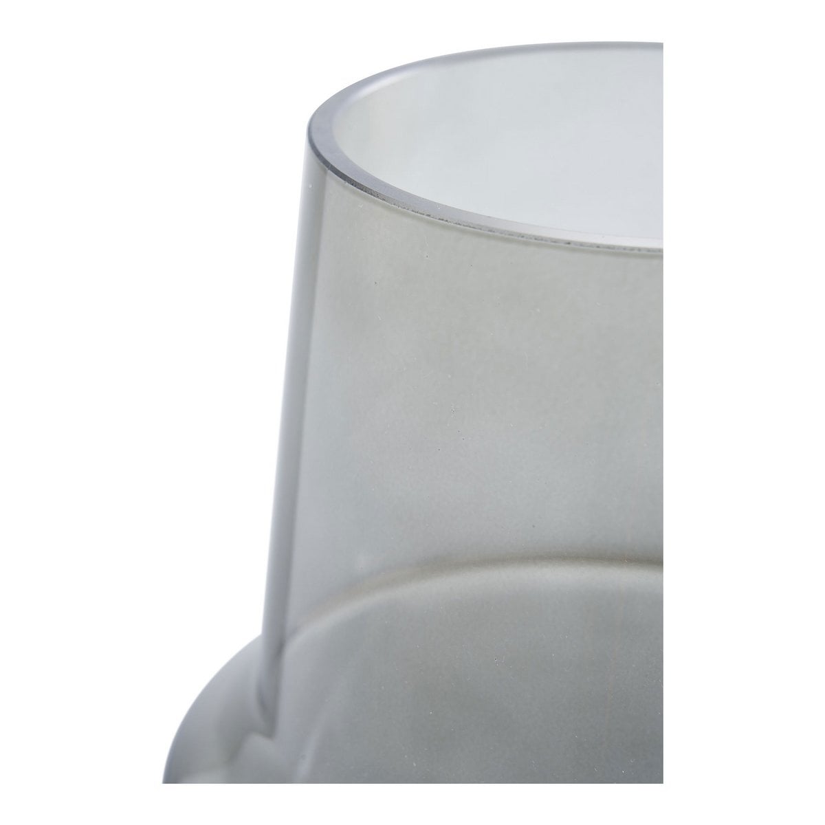 Vase en verre gris fumé de House Nordic, détail de la texture