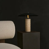 Lampe à poser en travertin naturel