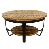 Table basse ronde ø65cm table d'appoint Los Angeles structure métal noir