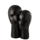 Tête de figurine J-Line noire vue de face, élégance moderne