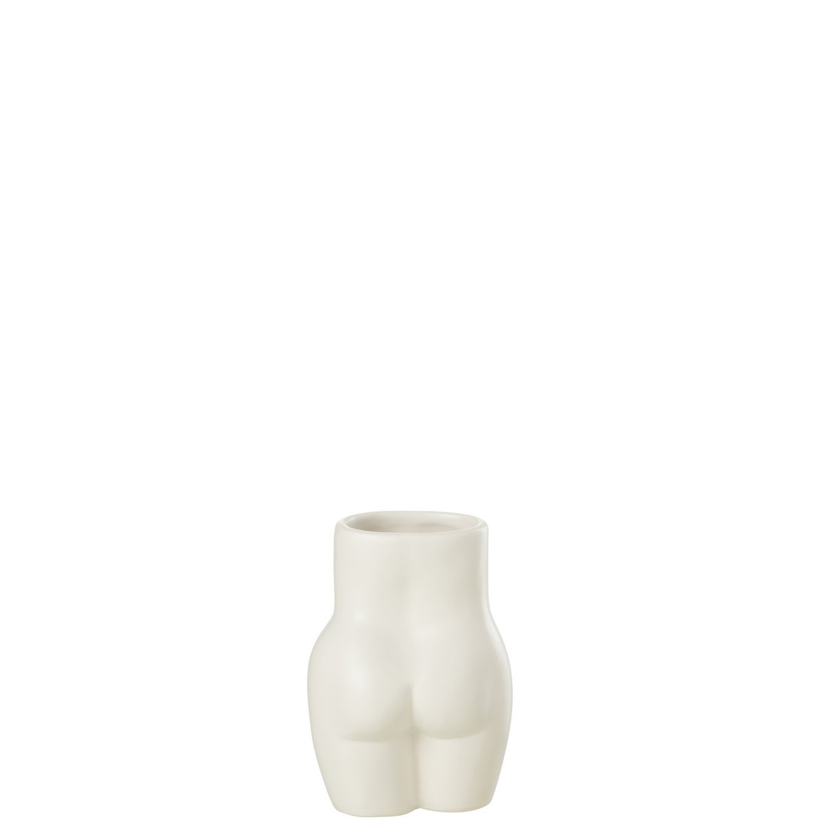 Détail du vase J-Line Flowerpot, finition céramique blanche