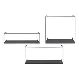 Étagère murale Ulmo en acier noir, design moderne et minimaliste