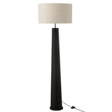 Lampadaire J-Line Ailanthus en bois noir et gris, vue avant