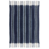 Plaid recyclé Isabel rayé Marine 130 x 160