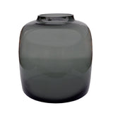 Vase Bartica en verre soufflé gris mat