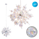 "Explosion" en verre en métal et en verre d'iris, cadres G9, lampe suspendue pour salle à manger, salon, hall ou bureau, Øca. 65 cm