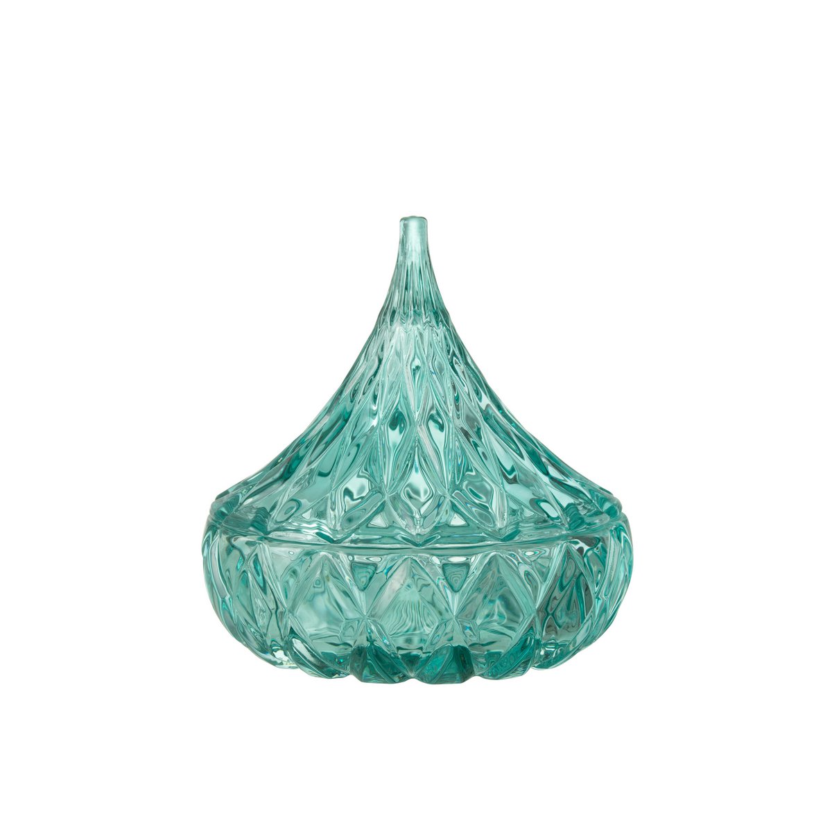 Bocal en verre bleu azur J-Line avec design moderne