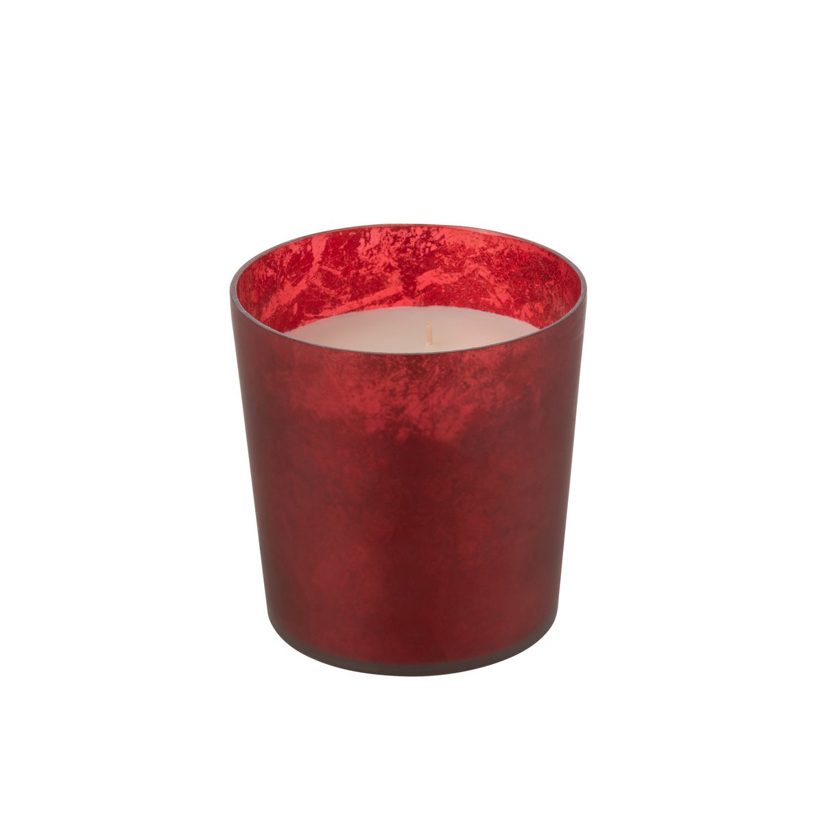 Bougie parfumée J-Line M-Chic en verre rouge avec parfum Oud & Amber